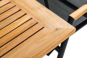 Las Vegas Matgrupp Utomhus 220-280 + 8 Positionsstol Lyx m Dyna - Svart/Teak/Grå - Products - Utemöbler & utemiljö - Utegrupp - Matgrupp utomhus