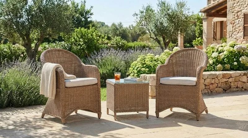 Marcus Caféset med 2 Light Fåtöljer m Dyna - Natur - Products - Utemöbler & utemiljö - Utegrupp - Cafegrupp & cafeset