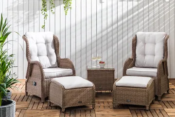 Marcus Caféset med 2 Reclinerfåtöljer Utomhus m Dyna - Natur - Products - Utemöbler & utemiljö - Utegrupp - Cafegrupp & cafeset