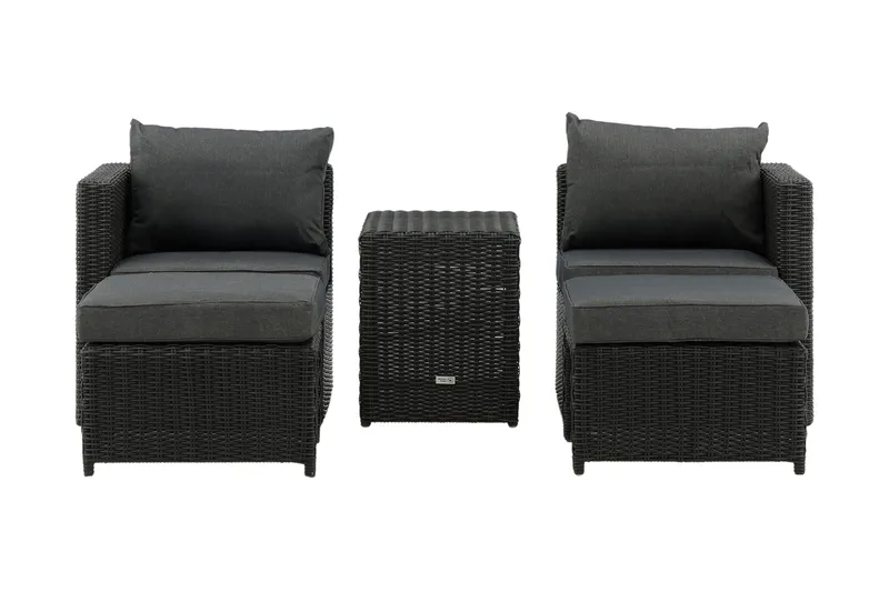 Quad Balkonggrupp 2-sits, Svart