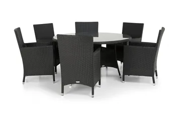 Thor Matgrupp Ø140 + 6 Thor F åtölj - Svart - Products - Utemöbler & utemiljö - Utegrupp - Matgrupp utomhus