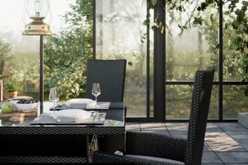 Thor Matgrupp Utomhus 140x90 + 4 Jenny Fåtölj Ställbar m Dyna - Svart/Grön - Products - Utemöbler & utemiljö - Utegrupp - Matgrupp utomhus