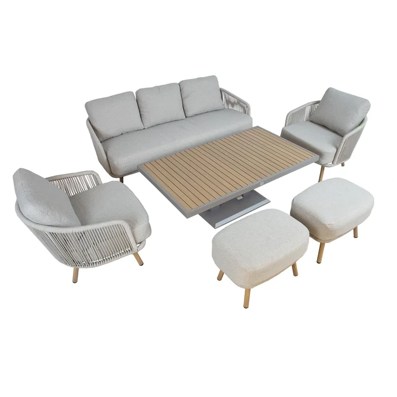 Trädgårdsmöbelset Bränor 6 delar - beige - Products - Utemöbler & utemiljö - Utegrupp - Cafegrupp & cafeset