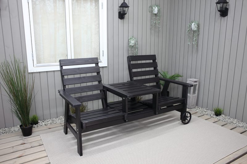 KIngdom Utebänk 177 cm - Svart - Products - Utemöbler & utemiljö - Utesoffa - Trädgårdsbänk & utebänk