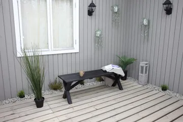 Lietinna Utebänk 140 cm - Svart - Products - Utemöbler & utemiljö - Utesoffa - Trädgårdsbänk & utebänk