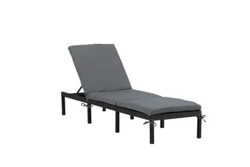 Bilbao Solsäng med Dyna - Svart/Grå - Products - Utemöbler & utemiljö - Utestol & trädgårdsstol - Solsäng & solvagn